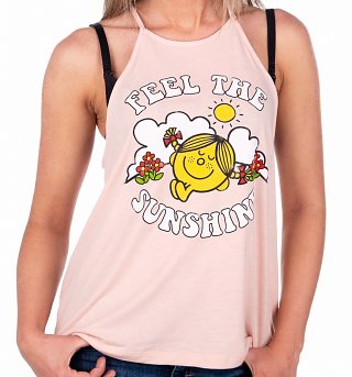 Women's Little Miss Sunshine Feel The Sunshine Peach Flowy High Neck Tank Women's Little Miss Sunshine Feel The Sunshine Peach Flowy High Neck Tank