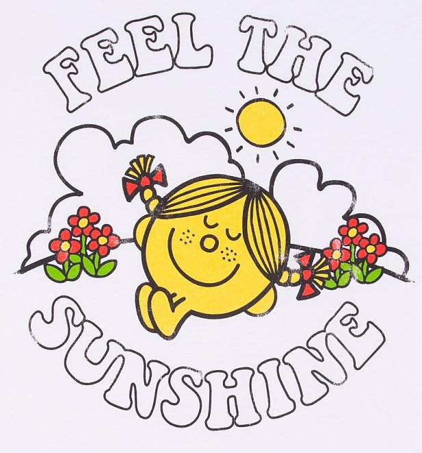 Women's Little Miss Sunshine Feel The Sunshine White And Pink Raglan Baseball T-Shirt Women's Little Miss Sunshine Feel The Sunshine White And Pink Raglan Baseball T-Shirt