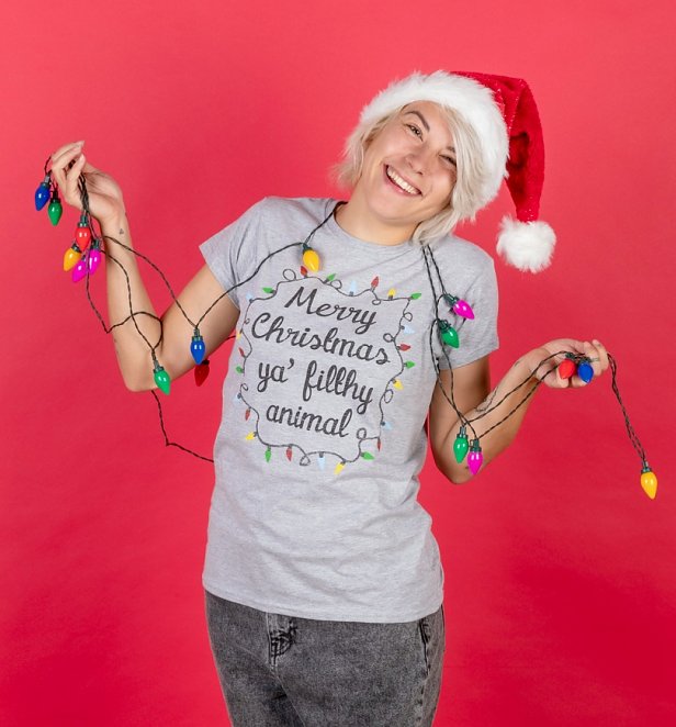 Merry Christmas Ya Filthy Animal Fitted T-Shirt