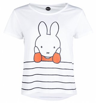 Women's Miffy Stripes Dropped Hem T-Shirt Women's Miffy Stripes Dropped Hem T-Shirt