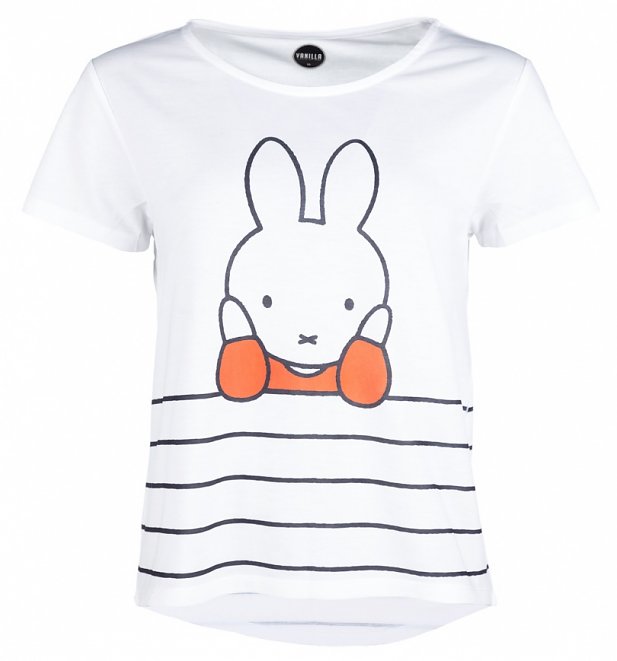 Women's Miffy Stripes Dropped Hem T-Shirt Women's Miffy Stripes Dropped Hem T-Shirt