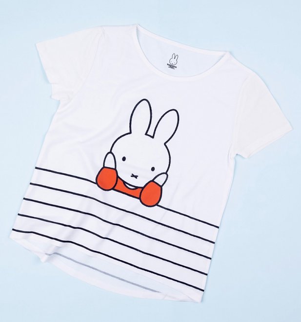Women's Miffy Stripes Dropped Hem T-Shirt Women's Miffy Stripes Dropped Hem T-Shirt