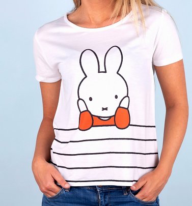 Women's Miffy Stripes Dropped Hem T-Shirt Women's Miffy Stripes Dropped Hem T-Shirt