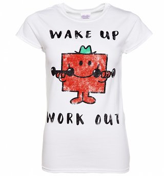 Women's Mr Strong Wake Up Work Out Mr Men T-Shirt Women's Mr Strong Wake Up Work Out Mr Men T-Shirt