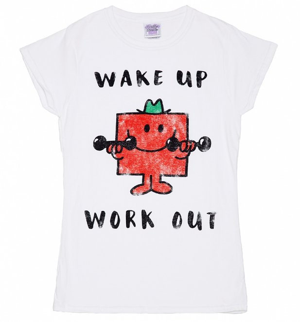 Women's Mr Strong Wake Up Work Out Mr Men T-Shirt Women's Mr Strong Wake Up Work Out Mr Men T-Shirt