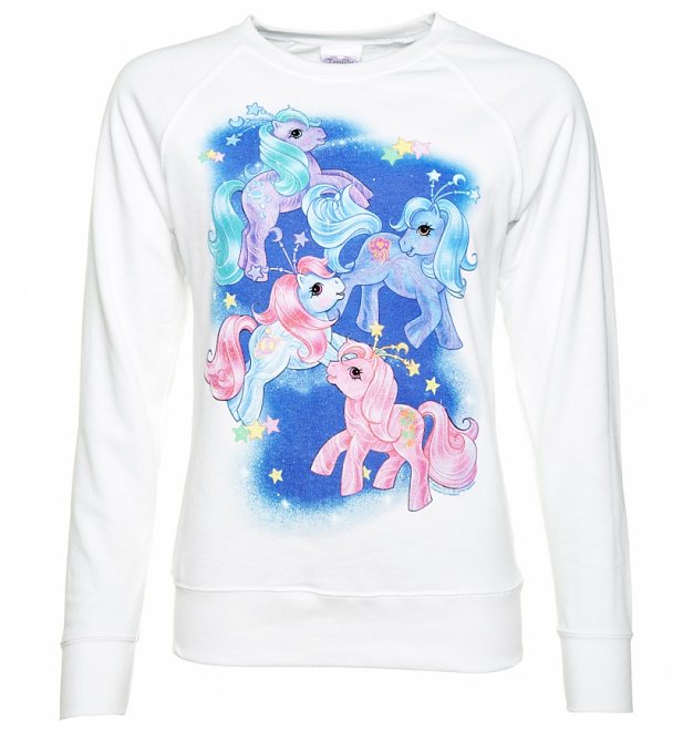 Women's My Little Pony Space Scene White Sweater Women's My Little Pony Space Scene White Sweater