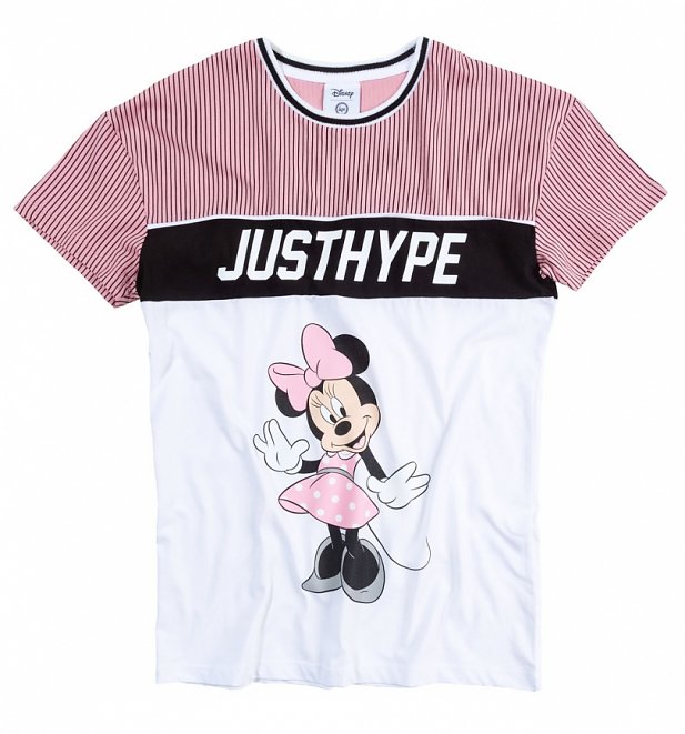 Women's Oversized Striped Disney Minnie Mouse Sports T-Shirt from Hype Women's Oversized Striped Disney Minnie Mouse Sports T-Shirt from Hype