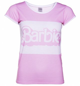 Women's Pink Barbie Stripe Ringer T-Shirt Women's Pink Barbie Stripe Ringer T-Shirt