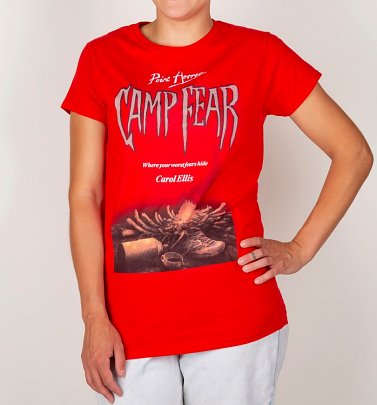 Women's Point Horror Inspired Camp Fear Red T-Shirt Women's Point Horror Inspired Camp Fear Red T-Shirt