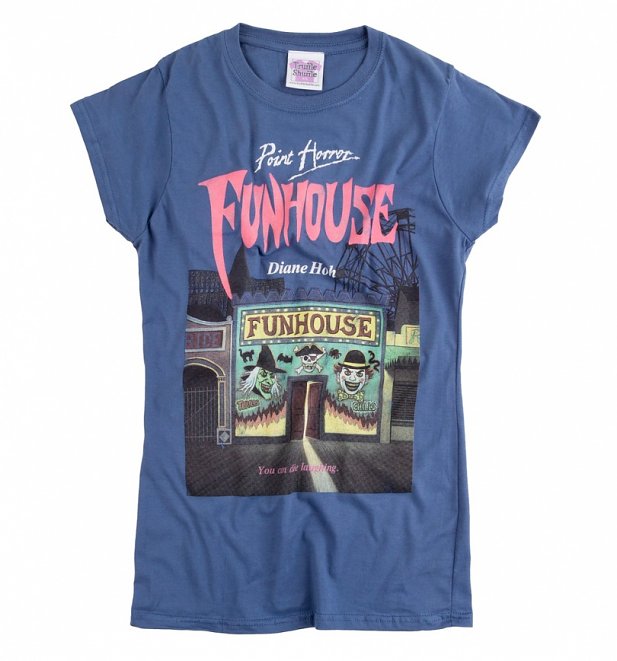 Women's Point Horror Funhouse Indigo Blue T-Shirt Women's Point Horror Funhouse Indigo Blue T-Shirt