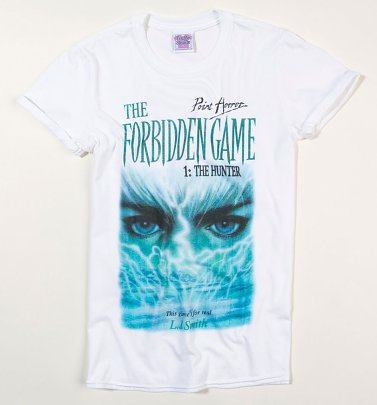 Women's Point Horror The Forbidden Game White Boyfriend Fit Rolled Sleeve T-Shirt Women's Point Horror The Forbidden Game White Boyfriend Fit Rolled Sleeve T-Shirt