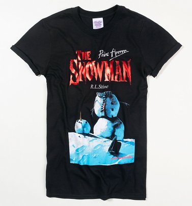 Women's Point Horror The Snowman Black Boyfriend Fit Rolled Sleeve T-Shirt Women's Point Horror The Snowman Black Boyfriend Fit Rolled Sleeve T-Shirt