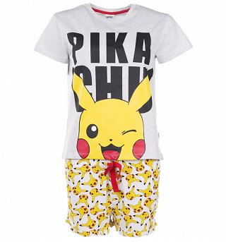 Women's Pokemon Pikachu Shortie Pyjama Set Women's Pokemon Pikachu Shortie Pyjama Set