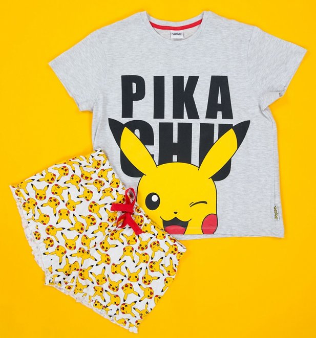 Women's Pokemon Pikachu Shortie Pyjama Set