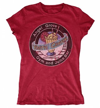 Women's Power Rangers Angel Grove Heather Cherry Red T-Shirt Women's Power Rangers Angel Grove Heather Cherry Red T-Shirt