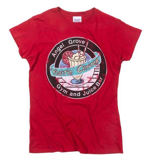 Women's Power Rangers Angel Grove Heather Cherry Red T-Shirt Women's Power Rangers Angel Grove Heather Cherry Red T-Shirt