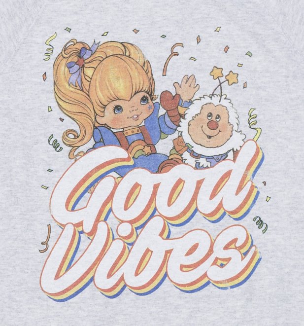 Women's Rainbow Brite Good Vibes Grey Lightweight Sweater Women's Rainbow Brite Good Vibes Grey Lightweight Sweater