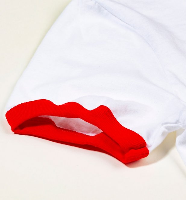 Women's Rainbow Brite Good Vibes White and Red Ringer T-Shirt