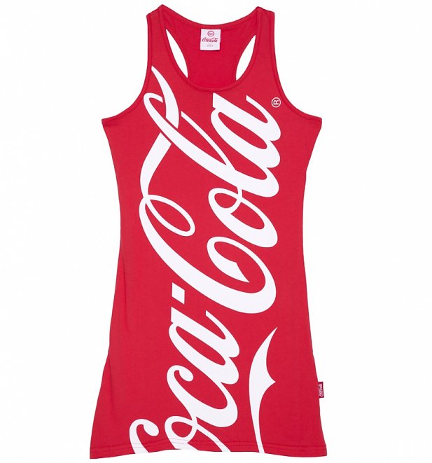 Women's Red Coca-Cola Logo Dress from Hype