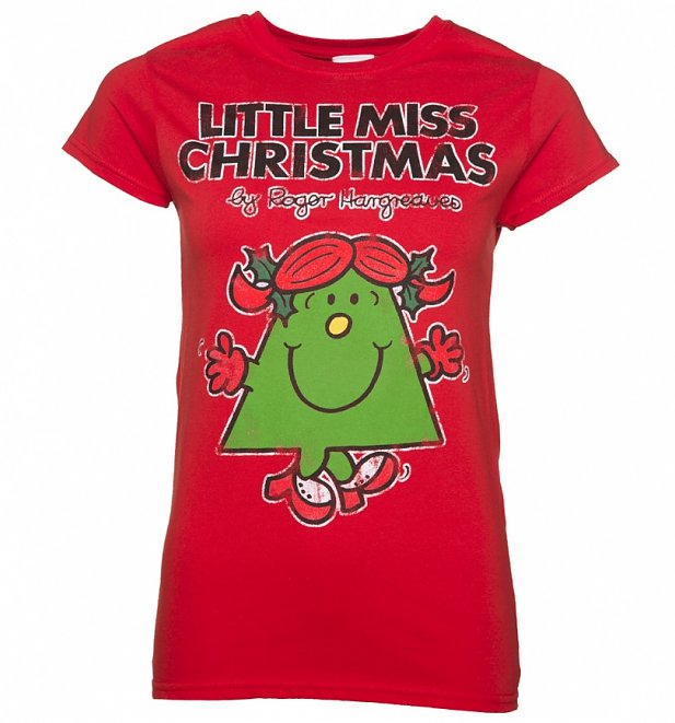 Women's Red Little Miss Christmas T-Shirt Women's Red Little Miss Christmas T-Shirt