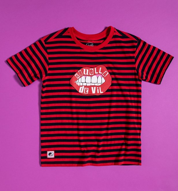 red and black striped t shirt women's