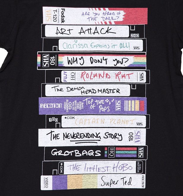 Women's Retro Video Tapes Rolled Sleeve Boyfriend T-Shirt Women's Retro Video Tapes Rolled Sleeve Boyfriend T-Shirt
