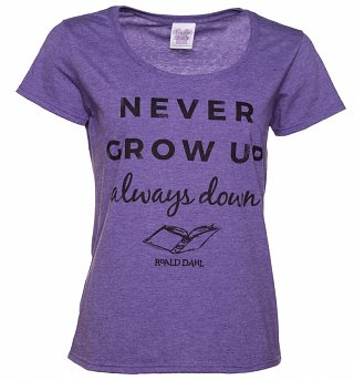 Women's Roald Dahl Never Grow Up Scoop Neck T-Shirt Women's Roald Dahl Never Grow Up Scoop Neck T-Shirt