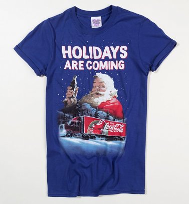 Women's Santa Holidays Are Coming Coca-Cola Rolled Sleeve Boyfriend T-Shirt Women's Santa Holidays Are Coming Coca-Cola Rolled Sleeve Boyfriend T-Shirt