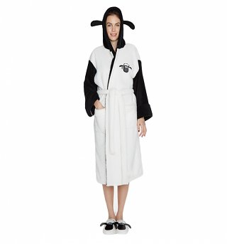 Women's Shaun The Sheep Hooded Dressing Gown With Ears Women's Shaun The Sheep Hooded Dressing Gown With Ears