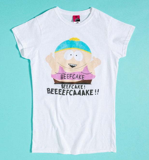 Women's South Park Beefcake White Fitted T-Shirt