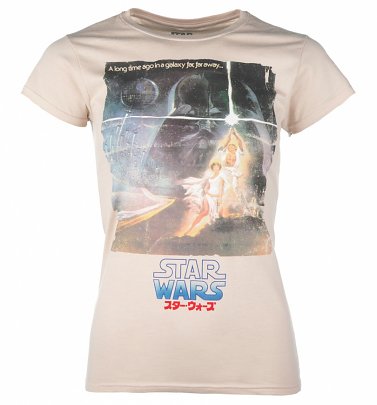 Women's Star Wars Japanese A New Hope Movie Poster T-Shirt Women's Star Wars Japanese A New Hope Movie Poster T-Shirt