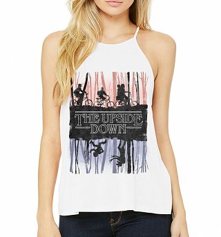 Women's Stranger Things Inspired Upside Down Flowy High Neck Tank Women's Stranger Things Inspired Upside Down Flowy High Neck Tank