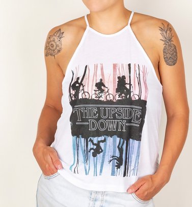 Women's Stranger Things Inspired Upside Down Flowy High Neck Tank Women's Stranger Things Inspired Upside Down Flowy High Neck Tank