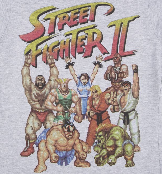 Women's Street Fighter II Pixel Gang Sport Grey T-Shirt Women's Street Fighter II Pixel Gang Sport Grey T-Shirt