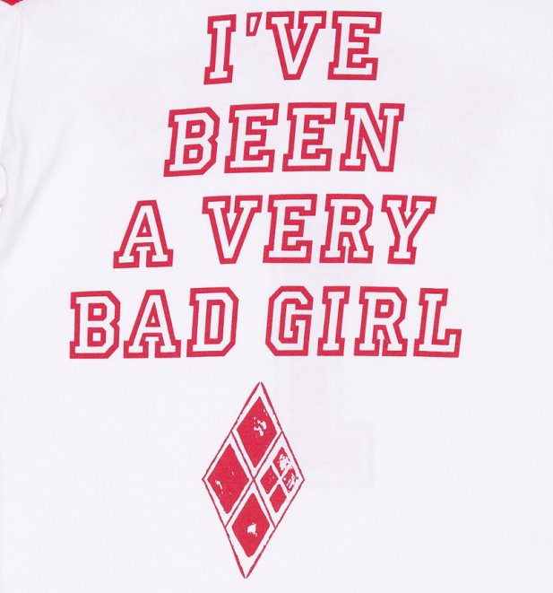 Women's Suicide Squad Harley Quinn Bad Girl Varsity T-Shirt Women's Suicide Squad Harley Quinn Bad Girl Varsity T-Shirt