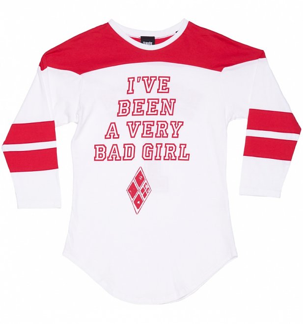 Women's Suicide Squad Harley Quinn Bad Girl Varsity T-Shirt Women's Suicide Squad Harley Quinn Bad Girl Varsity T-Shirt