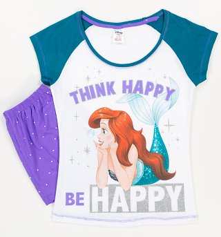 Women's The Little Mermaid Be Happy Shortie Pyjamas Women's The Little Mermaid Be Happy Shortie Pyjamas