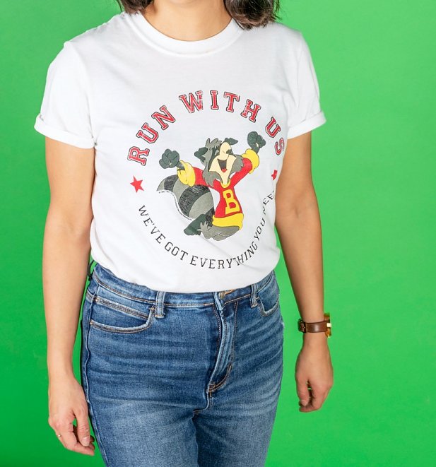 Women's The Raccoons Run With Us Badge White T-Shirt Women's The Raccoons Run With Us Badge White T-Shirt
