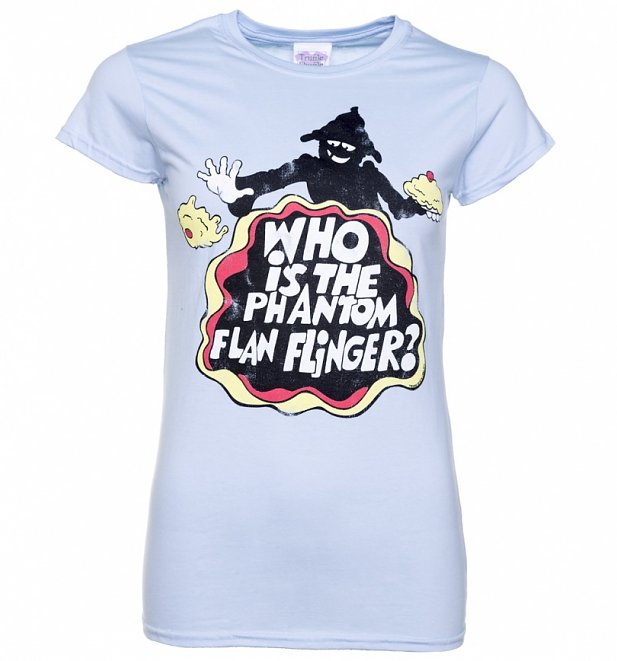 Women's Tiswas Phantom Flan Flinger Light Blue T-Shirt Women's Tiswas Phantom Flan Flinger Light Blue T-Shirt