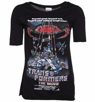 Women's Transformers Retro Movie Poster Scoop Neck T-Shirt Women's Transformers Retro Movie Poster Scoop Neck T-Shirt