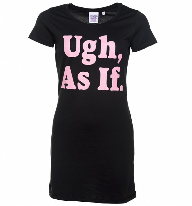 Women's Ugh As If Slogan Black T-Shirt Dress Women's Ugh As If Slogan Black T-Shirt Dress