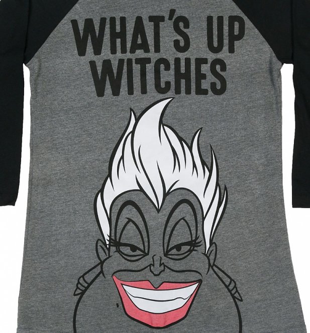 Ursula What's Up Witches The Little Mermaid Raglan Baseball T-Shirt Ursula What's Up Witches The Little Mermaid Raglan Baseball T-Shirt