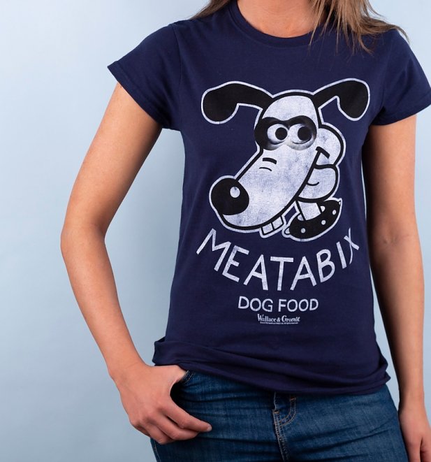 Wallace And Gromit Meatabix Dog Food Navy T-Shirt