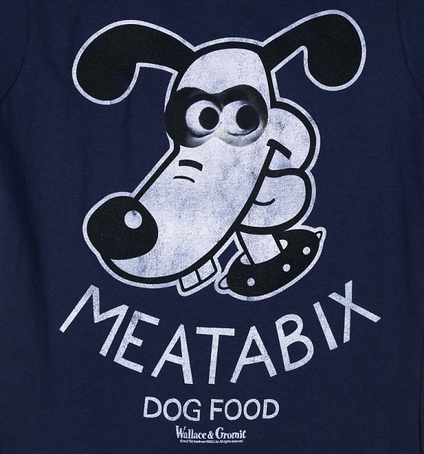 Women's Wallace And Gromit Meatabix Dog Food Navy T-Shirt Women's Wallace And Gromit Meatabix Dog Food Navy T-Shirt