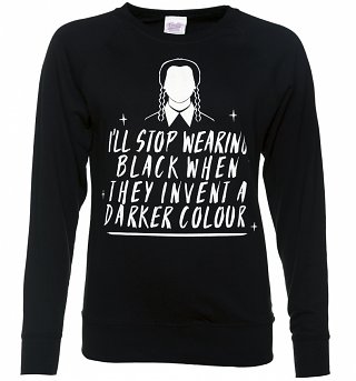 Women's Wednesday Addams Inspired Slogan Black Sweater Women's Wednesday Addams Inspired Slogan Black Sweater