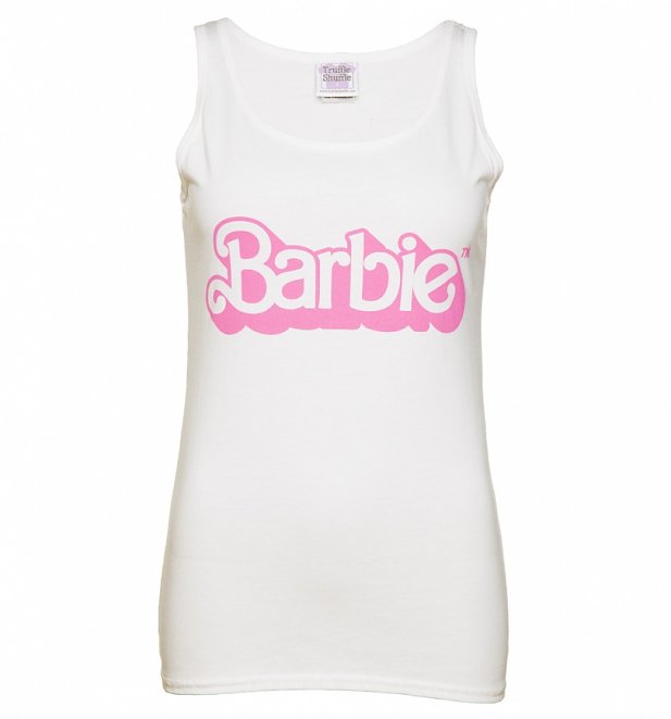 Women's White Barbie 80's Logo Vest Women's White Barbie 80's Logo Vest