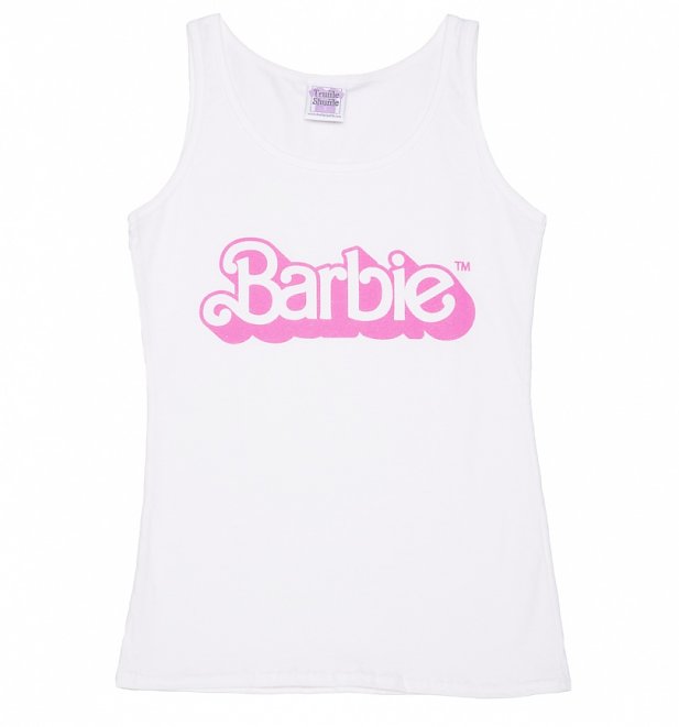 Women's White Barbie 80's Logo Vest Women's White Barbie 80's Logo Vest