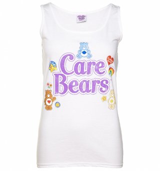 Women's White Care Bears Logo with Badges Vest Women's White Care Bears Logo with Badges Vest