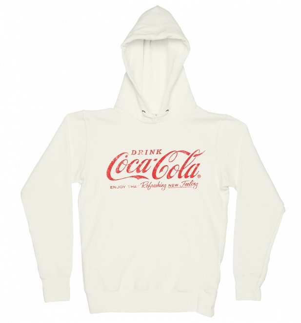 Women's White Drink Coca-Cola Logo Hoodie