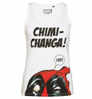 Women's White Deadpool Chimichanga Vest Women's White Deadpool Chimichanga Vest